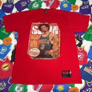 Y2K 2000s NBA Allen Iverson Philadelphia 76ers Slam Mens XL T-Shirt Basketball